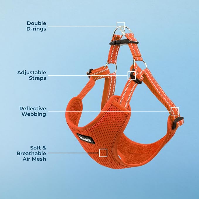 Voyager Step-in Flex Adjustable Dog Harness - Orange, Large | 20 - 25" in Chest, Fully Adjustable, Reflective Bands, All Weather Breathable Air Mesh, Lightweight, Fast Drying - Image 3