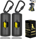 Metal Dog Poop Bag Holder 2-Pack w/Leash Clip|Durable Scratch-Resistant Aluminum|30 Bags+6 Accessories（Black） by SHAOUMAN