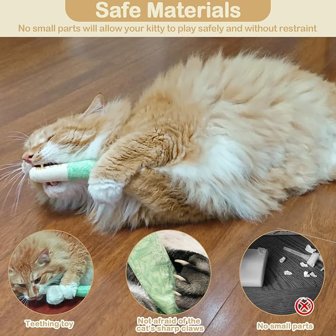 Tocirelo Catnip Toys for Cat with Pure 45000mg A+Organic Catnip, Soft Plush | 3pack Cat Nip Toys for Indoor Cats, Safe Chew-resistant Kitten Chew Toys Teething, Cat Kicker Toy Makes Bored Cats Crazy - Image 5