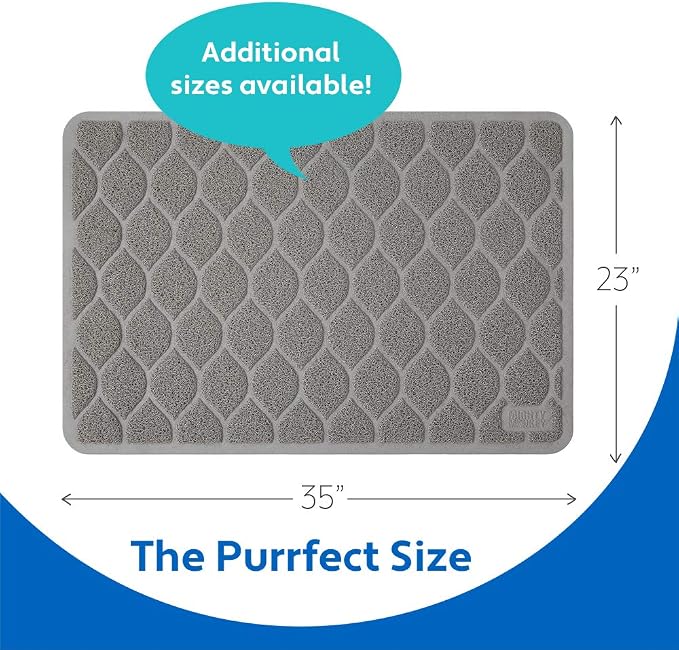 MIGHTY MONKEY Waterproof BPA Free Cat Litter Box Trapping Mat, Easy Clean Floors, Textured Backing, Soft on Sensitive Kitty Paws, Cats Accessories, Less Waste, Stays in Place, 35x23, Slate Gray - Image 6