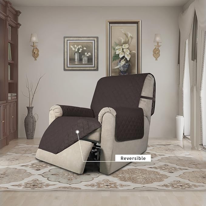 Easy-Going Reversible Couch Cover, Recliner 22 in, Chocolate/Chocolate | Machine Washable Slipcover For Dogs, Water Resistant Furniture Mat For Living Room, Non-Slip Sofa Cover, Pet Friendly - Image 2