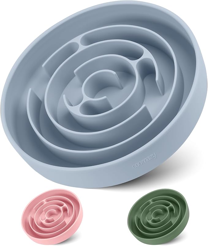 Coomazy Extra Large Slow Feeder Bowl, Silicone Dog Bowl with Suction Cups | Slow Feeder & Non-Slip Design, Boredom and Anxiety Reducer, Suitable for Large Dogs, 5 Cup by Coomazy