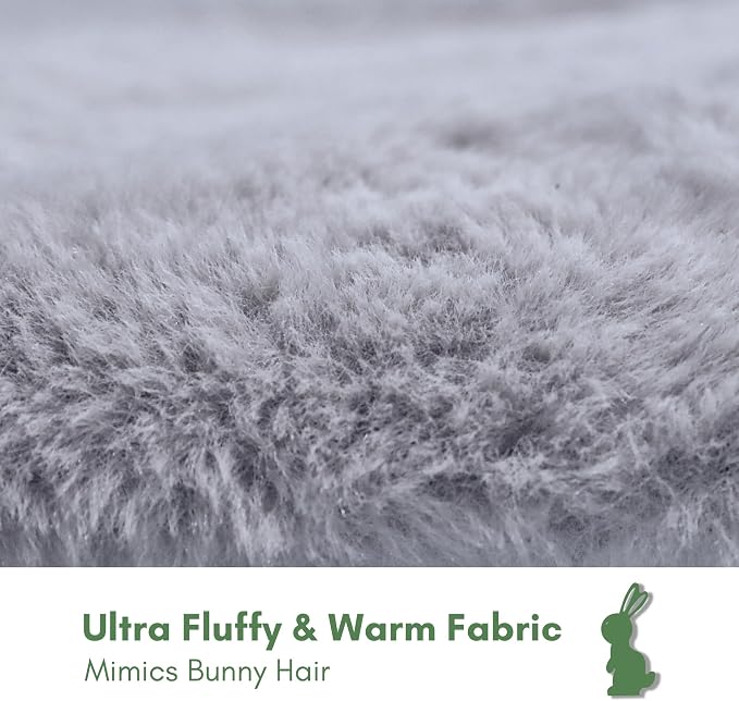 Self Warming Mat, 24''*20'' Non-Skid Thermal Pet Mat, Washable Outdoor Insulation for Cat House, Carrier Cat Bed, Short-Fluff Grey - Image 3