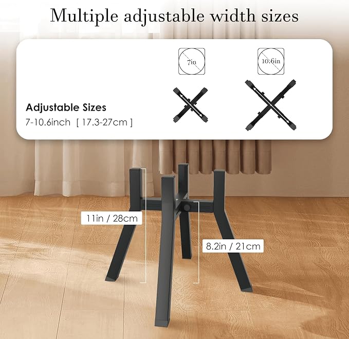 Dog Bowl Stand for Medium & Large Dogs, Adjustable Width 7-10.6" Raised Dog Food Stand, 11 inch Tall Elevated Single Holder, Black (Bowl Not Included) - Image 2