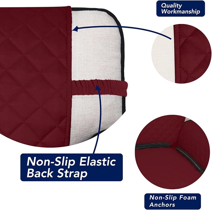 PureFit Reversible Quilted Couch Covers for Dogs Loveseat Sofa Cover 54" | Red/Ivory, Water Resistant Couch Protector, Washable Pet Couch Cover with Non Slip and Elastic Straps For Kids - Image 3