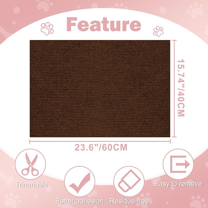 ENONCI 23.6x15.8 Cat Scratcher Mat, Self-Adhesive Cat Scratch Furniture Protector - Image 7
