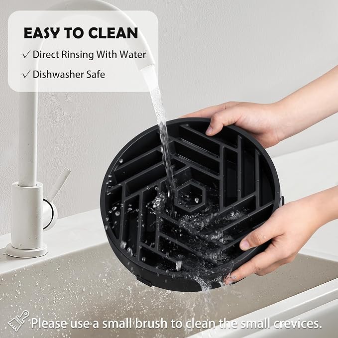 TOBYTO Slow Feeder Dog Bowls Large Medium Breed,Anti-Choking Slow Eating Dog Food Bowl,Non Slip Pet Slower Food Feeding Bowls Large Puzzle Slow Feeder Bloat Stop Maze Dog Dishes,Black - Image 7