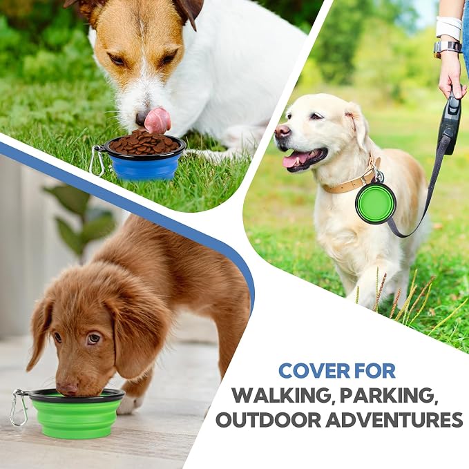 Collapsible Dog Bowl for Travel,2-Pack 12oz Pet Portable Water Food Bowls | Silicone Pet Foldable Bowl with 2 Carabiner Clips, Travel Water Bowl, Food Dishes Bowl, for Camping, Hiking, Walking - Image 8