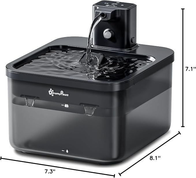 DownyPaws Cat Water Fountain Cordless, Pet Fountain, 84oz/2.5L, Black | Wireless Cat Drinking Water Fountains for Cats Indoor, Fursink , Battery Operated, Motion Sensor, Ultra Quiet Pump, BPA-Free - Image 10
