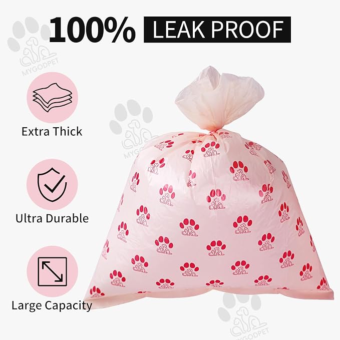 Dog Poop Bags Rolls with Dispenser 150 Count Biodegradable Poop Bags for Dog and Cat Cherry Blossom Scented Waste Bag Leak Proof Doggie Poop Bag Doggy Trash Bag Pink - Image 3