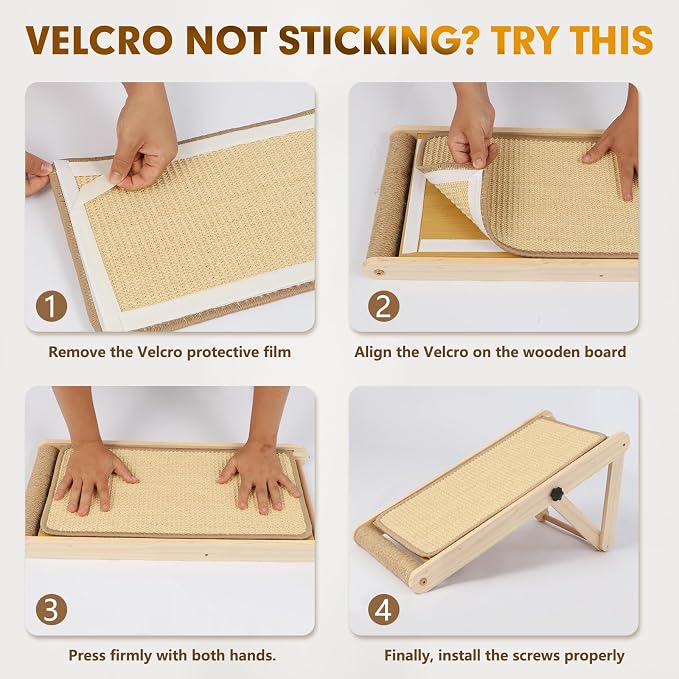 Sisal Cat Scratcher, 21 in Wooden Cat Scratching Board, 3 Spare Changeable Pads,Vertical cat Scratcher, cat Scratch Post for Indoor Cats - Wood Color - Image 7