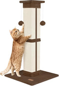 Cat Scratching Post 33 inch for Indoor Cats, High Cat Scratch Post Brown, Cat Tree for Full-Body Stretching, Protect Your Furniture by Unknown