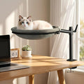 Cat Desk Bed - Sturdy Cat Bed for Desk with 360° Rotating & Adjustable Height, Elevated Cats Nest Perch for Desk, Grey by unidevice