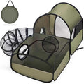 Tailtastic Indoor/Outdoor Cat Playpen with Surround Tunnel 2 Zones Green | escape-proof enclosed enslosure,lightweight foldable for travel, ideal for indoor cats, multi-cat homes & birthing by TailTastic