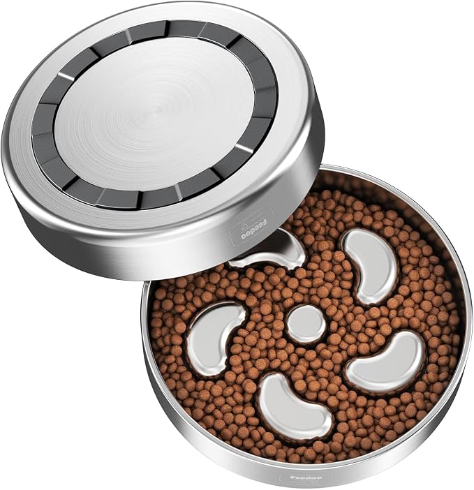 Feedoo Slow Feeder Dog Bowl-2Cups for Medium Breeds, Double-Layer Stainless Steel, Heavy-Duty with Non-Slip Rubber Base, Puzzle Maze Bowl to Slow Down Eating [2Pack] - Image 9