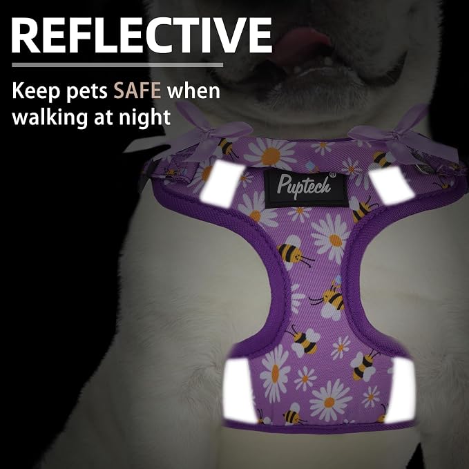 PUPTECK Dog Harness and Leash Set Medium Sized, Step in No Pull Adjustable Puppy Cat Harness Reflective Pet Vest - Image 4