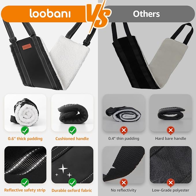 LOOBANI Dog Lift Harness for Large Dogs Hind Leg Support for Weak Rear Legs | Walking & Stair Assistance, Senior Dog Mobility, Padded Comfort, Adjustable Fit, Lightweight Nylon, Soft Plush Lining - Image 7