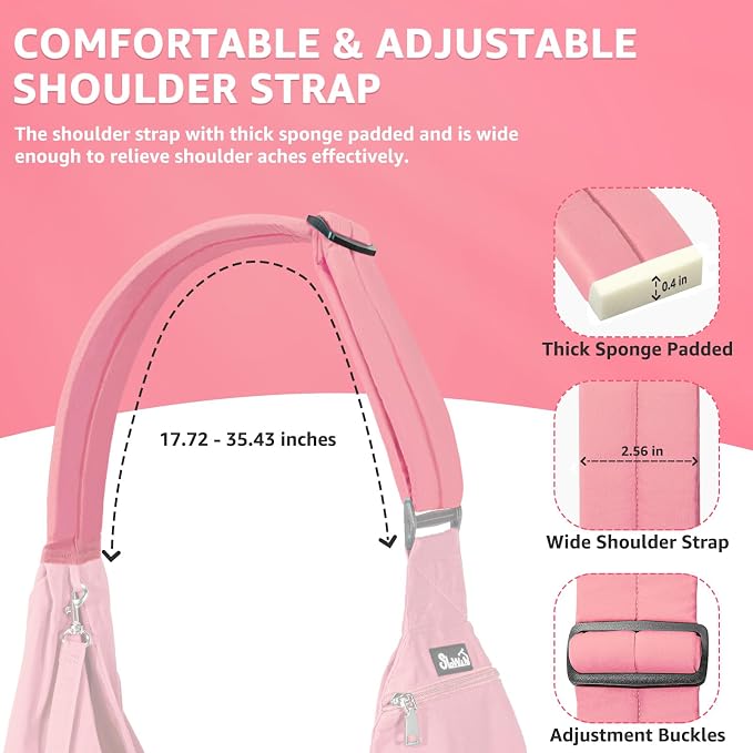 SlowTon Dog Carrier Sling - Thick Padded Shoulder Strap Adjustable, Peach S | Dog Carriers for Small Dogs, Puppy Carrier Purse for Pet Cat with Front Zipper Pocket Safety Belt Machine Washable - Image 5