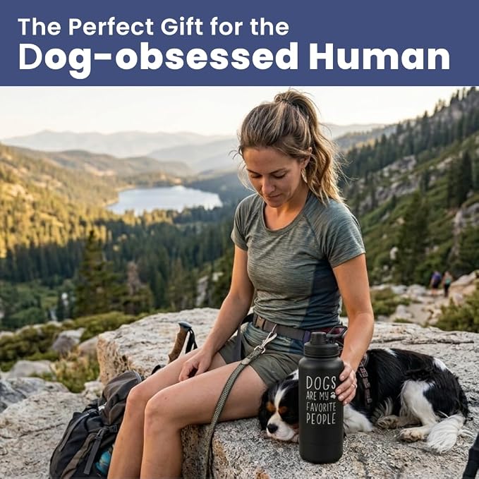 Rubyloo Dog Water Bottle w/Detachable Bowl for Dog Lovers, Favorite People | 32oz Insulated Stainless Steel Bottle, 8oz Detachable Bowl, Leak-Proof Lid, BPA-Free, Hiking, Walking, Travel, Gift - Image 6