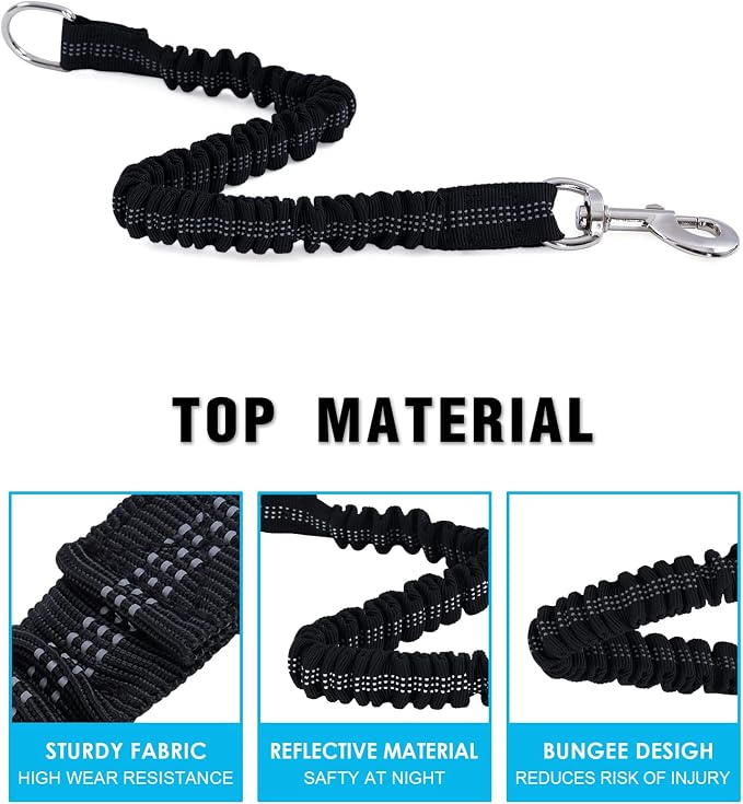 Long Dog Leash with Reflective Threads 15FT 20FT 30FT 50FT,Heavy Duty Bungee Dog Leashes for Small Medium Large Breed Dogs,Shock Absorbing Training Leash for Walking,Hunting,Camping&Yard - Image 3