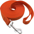 Nylon Training Dog Leash for Small Medium Large Dogs, 15ft 20ft 30ft 50ft Long Leash Dog/Puppy Lead for Obedience Recall Training, Camping (50ft, Orange) by MANDAO