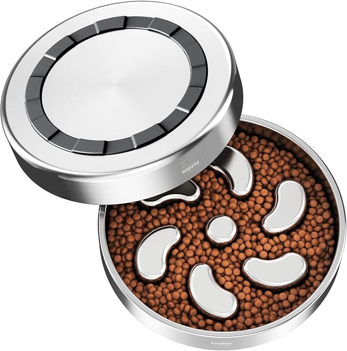 Feedoo Slow Feeder Dog Bowl-3Cups for Large Breeds, Double Wall Food-Grade Stainless Steel, Heavy Duty with Non-Slip Rubber Base, Puzzle Maze Bowl to Slow Down Eating [2Pack] - Image 9