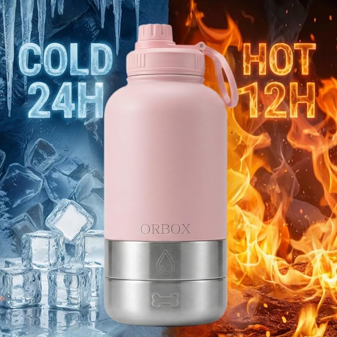 Dog Water Bottle for Travel Insulated Bottle for Small Dogs | Food Grade Plastic Bowls, Dishwasher Safe, 24H Cold 12H Hot, for Car Rides, Park Visits, Road Trips - Image 4