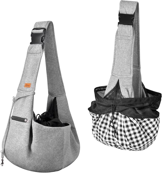 CUBY Dog and Cat Sling Carrier - Hands Free Reversible Pet Papoose Bag - Soft Pouch and Tote Design - Suitable for Puppy, Small Dogs Cats Outdoor - Image 9