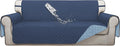 ISSUNTEX Double Protection 100% Waterproof Sofa Covers for Living Room, Couch Covers for 3 Cushion Couch Sofa, Reversible Furniture Protector Sofa Cover for Dogs, Pets (Sofa, Dark Blue/Light Blue) by ISSUNTEX