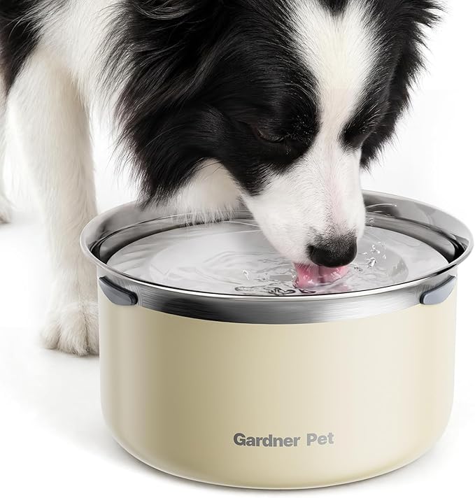 Gardner Pet Slow Water Bowl for Dogs – No Spill, Anti-Splash Floating Plate Design, Slows Drinking to Reduce Mess, Keeps Water Clean & Floors Dry, 3.8L(White) by GardnerPet