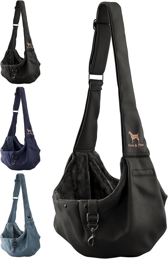 Noah & Paw Dog Sling Carrier for Small Dogs 3-10lb, Dog Sling for Small Dogs and Cats, Dog Carrier with Adjustable Padded Strap, Premium Twill, Lined with Fur, Double Safety Feature, Machine Washable by NoahPaw