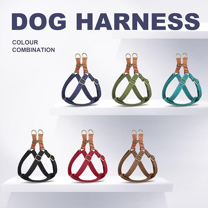 Step in Dog Harnes for Small Dogs, Dark Blue, S, Chest 14-22" | Freedom Nylon Dog Halter Vests with Metal Buckles, Easy On and Off, Adjustable Straps, Escape-Proof, Easy Walking Training - Image 6