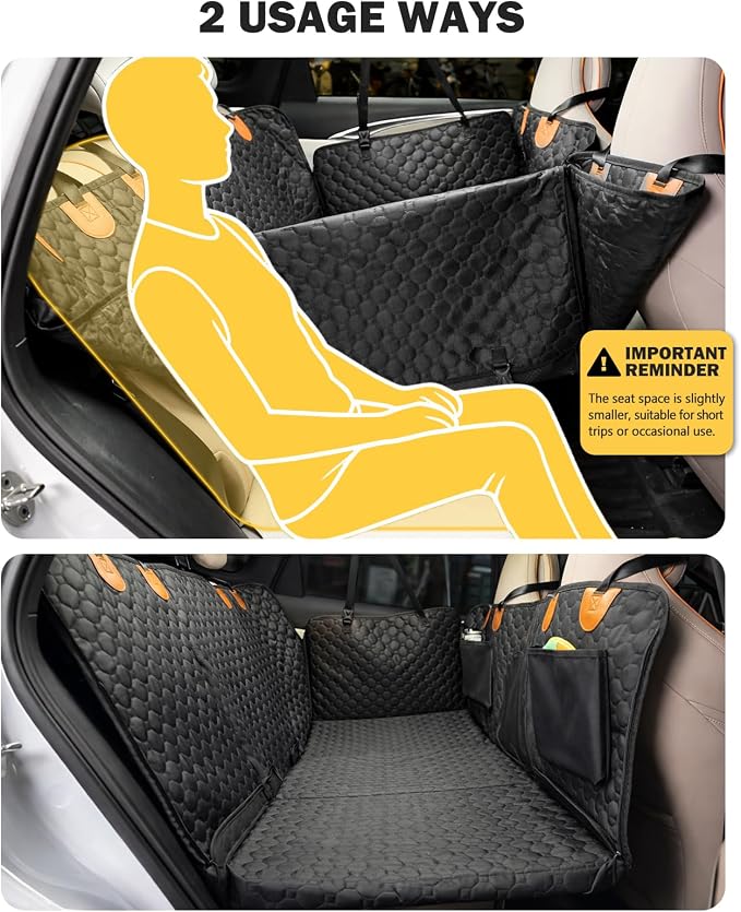 Back Seat Extender for Dogs, Waterproof Dog Car Seat Cover for Back Seat with Hard Bottom, Upgraded Material, Anti Scratch, Easy to Use and Clean, Holds 420lbs - Image 7