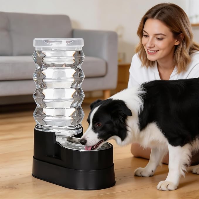 RIZZARI 9L Elevated Dog Waterer: Large Capacity Hydration | Raised Drinking Height/No Filter Maintenance/No Power Needed /Gravity Refill/Stainless Steel Bowl /Indoor/Garage - Image 7