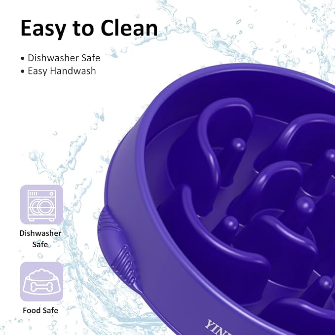 YINEYA 4 Cups Slow Feeder Dog Bowls Large Breed, Anti-Choking Pet Supplies, Maze Dog Food Bowl, Puzzle Feeder That Slow Down Eating 2PCS - Image 7