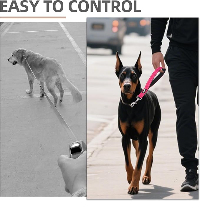 PUPTECK Reflective Short Dog Leashes 3 Pack for Walking and Training | Heavy Duty Clip with Soft Padded Handle for Medium Large Dogs Traffic Control - Image 5