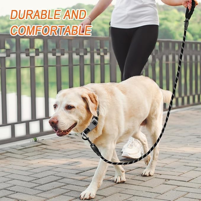 BARKBAY Dog Leashes for Large Dogs Heavy Duty Dog Leash 2 Pack 5 FT with Comfortable Padded Handle Highly Reflective Threads for Medium Large Dogs Walking Training Running (5FT-1/2,Black+Black) - Image 8