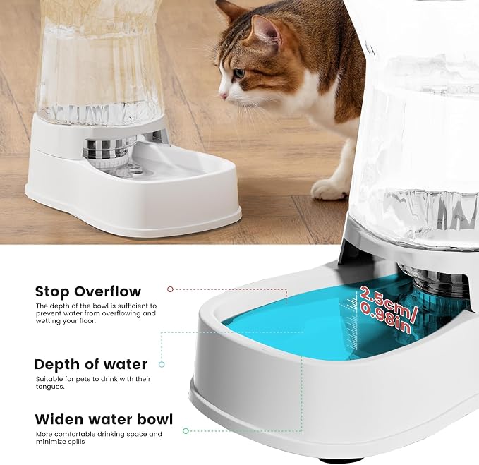 Gardner Pet Automatic Gravity Water Dispenser for Dogs, 1.0Gallon 100% BPA-Free Dog Water Bowl Dispenser, Pet Water Fountain Dispenser with Sponge Filter for Small&Medium Dogs, Cats, Puppies(White) - Image 5