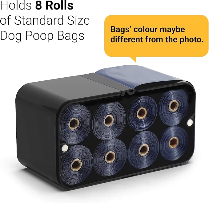 SVD.PET Doggie Waste Bag Dispenser, 120 Count, 8 Rolls, Black - Image 4