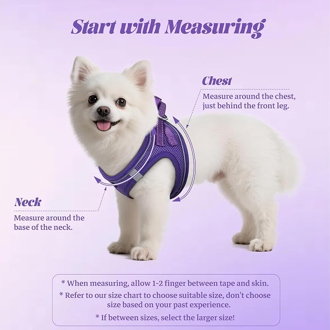 No Pull Dog Puppy Harness and Leash Set Reflective Mesh Vest Medium - Image 2