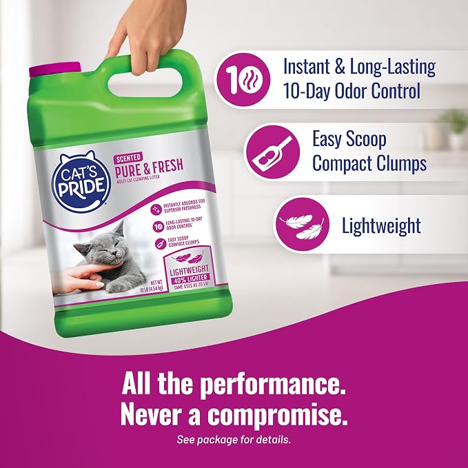 Cat's Pride Pure & Fresh Lightweight Scented Clumping Litter 10lb - Image 4