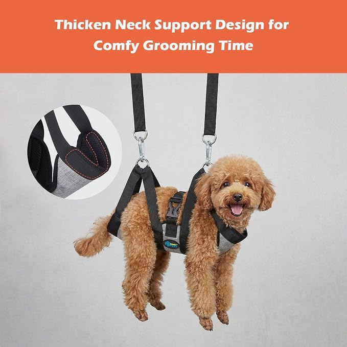 Ownpets Dog Grooming Hammock M, Breathable for Medium Breeds Under 50lbs | Secure grooming harness sling with carabiners, breathable mesh for comfort, ideal for nail trimming and brushing small breeds - Image 3