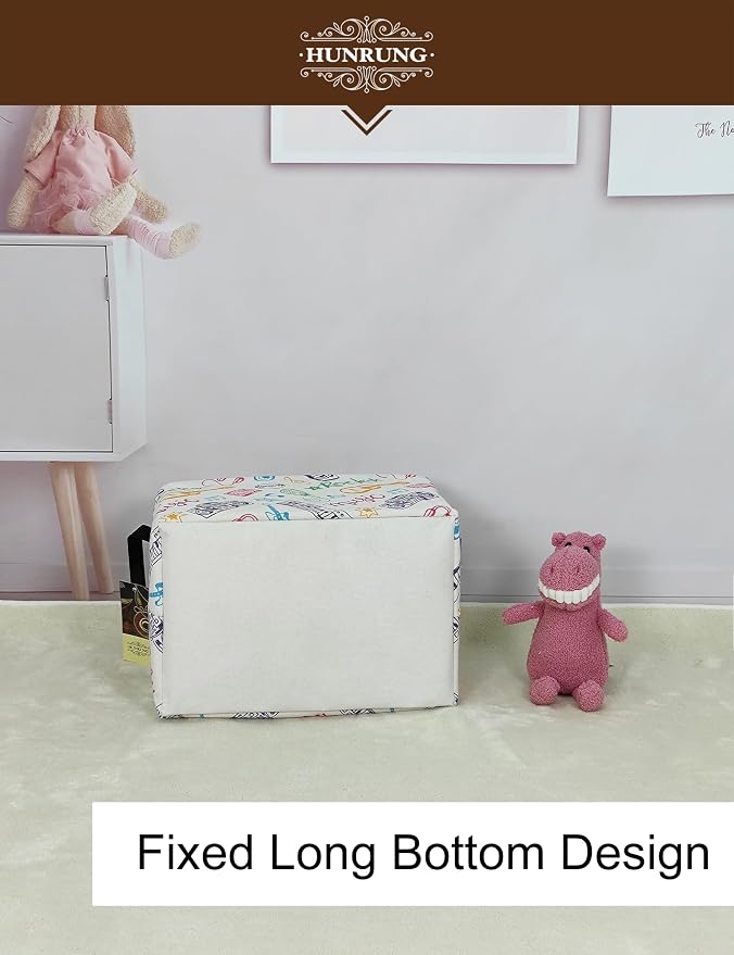 Rectangle Canvas Foldable Storage Basket for Nursery,Musical instrument | Portable and collapsible cloth receptacle. Stores pet essentials, daily use items - Image 6