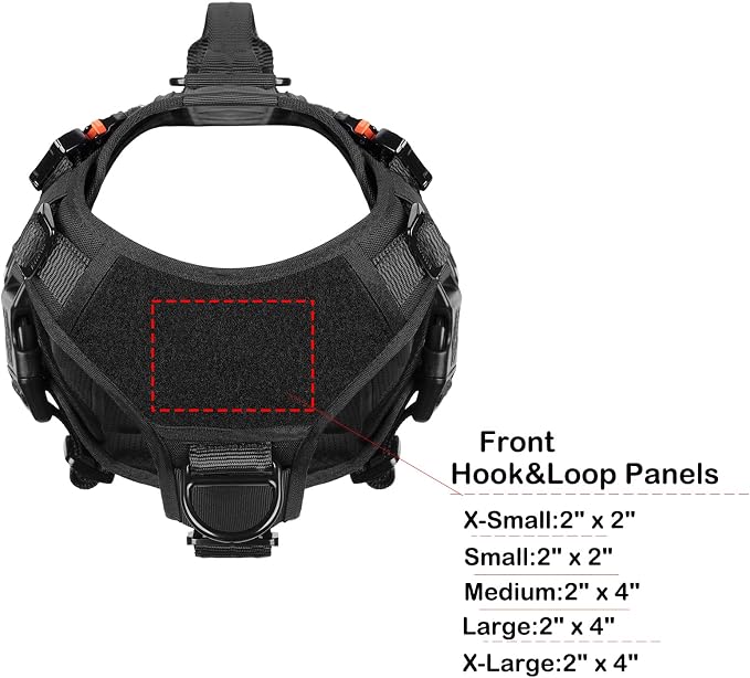 ICEFANG No Pull Tactical Dog Harness for Medium Dogs,Adjustable Dog Vest | Control Handle,MOLLE Panel,Front Hook,3 Leash Clips,Soft Padded,for walking training,Black,Medium - Image 5