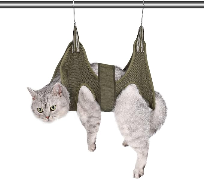 Dog Grooming Hammock Harness Breathable Pet Cat Hammock 6.5" | Restraint Bag,Dog Grooming Sling Helper for Trimming Nail and Ear/Eye Care XS Size Green by ATO-DJCX