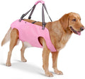 Full Body Dog Lift Harness, Support Senior & Disabled Dogs Walking | Help Up & Down Stairs Grooming, Dog Sling Backpack, Front Hind Leg Joint Injuries, Reflective, Soft Padded Handle | Pink, L by Mayerzon
