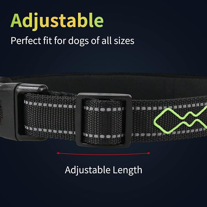 Rechargeable LED Dog Collar for Night Walking, Embroidered Rope Light | The LED light is visible from 360 degrees, anti-loss and enhancing outdoor walking safety(Small Green) - Image 3