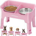 URPOWER Mess Proof Elevated Dog Bowls, Splash Guard Raised Bowl Stand | 4 Adjustable Heights, 2 Stainless Steel Bowls, Food & Water Separation, Foldable Design Non-Slip for Small Medium Large Dogs by URPOWER