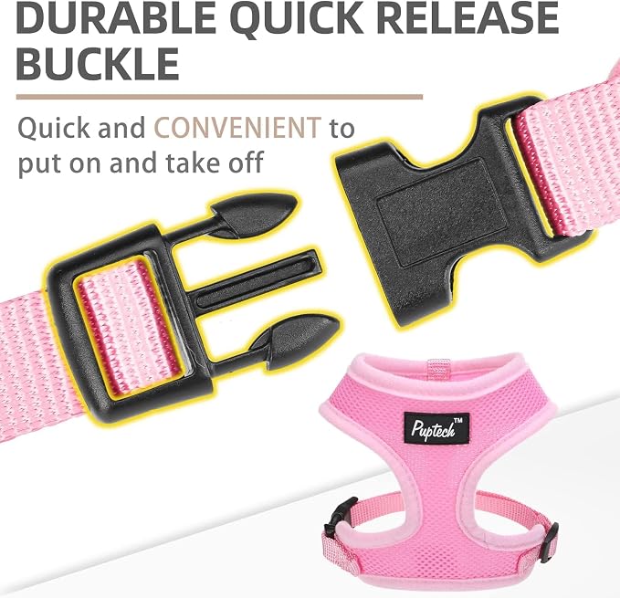 PUPTECK Small Dog Harness and Leash Set No Pull for XS XXS Sized Dogs Puppy | Escape Proof No Choke Pet Cat Adjustable Soft Padded Walking Vest - Image 4