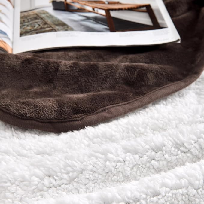 Soft Waterproof Blanket for Bed Couch Sofa, Brown, 30x40 inches | Liquid Pee Proof Pet Blanket for Dog Puppy Cat, Reversible Sherpa Fleece Blanket for Couch Cover, Furniture Protector - Image 4